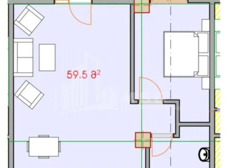 Appartement 2 chambres 65 m² Tbilissi, Géorgie