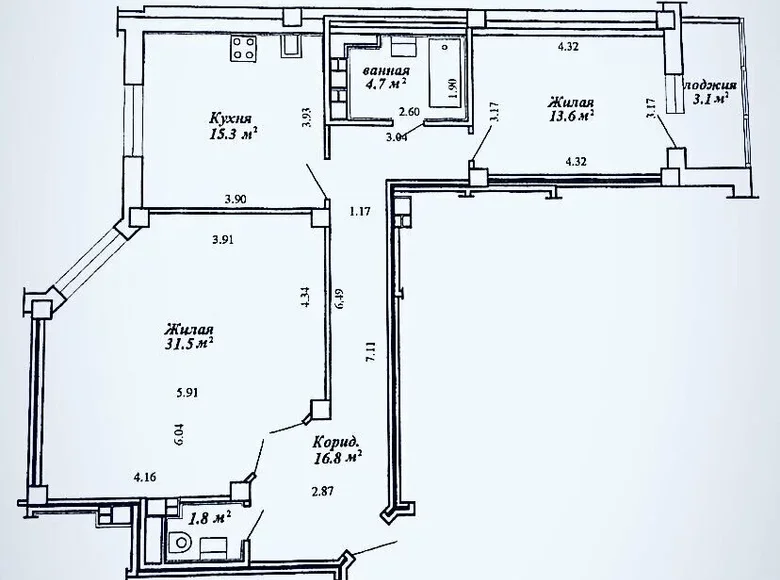 Appartement 3 chambres 87 m² Minsk, Bélarus