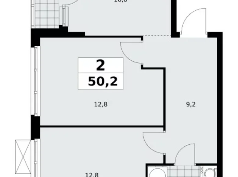 Apartamento 2 habitaciones 50 m² Kommunarka, Rusia
