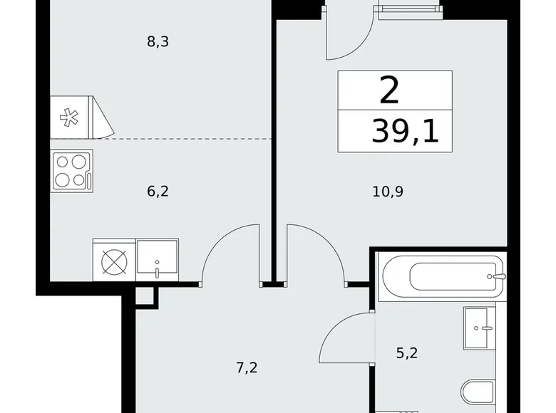 Mieszkanie 2 pokoi 39 m² Kommunarka, Rosja