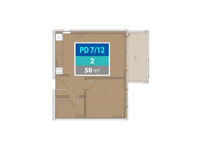 Mieszkanie 2 pokoi 50 m² Provodina, Czarnogóra