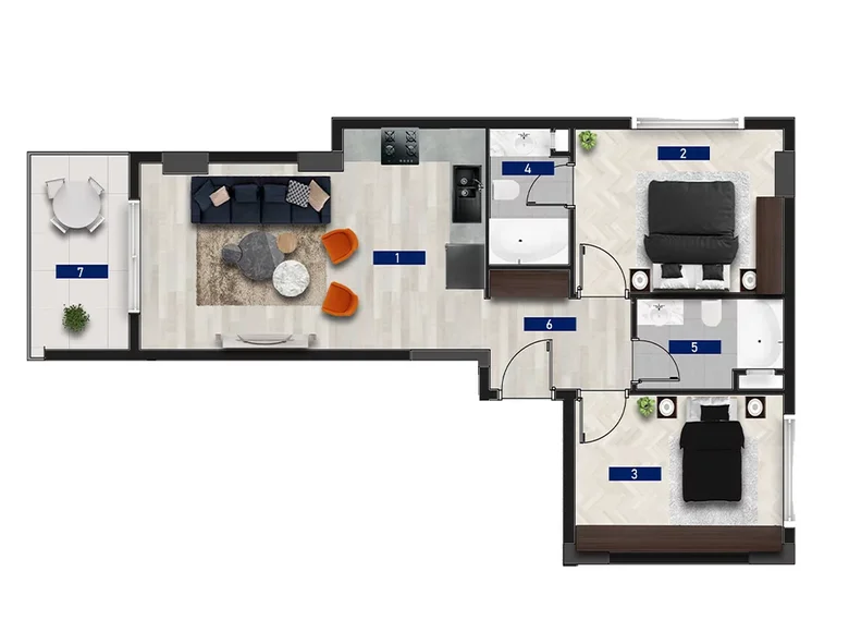 Appartement 3 chambres 70 m² Alanya, Turquie