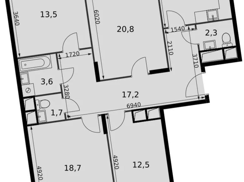 Appartement 4 chambres 105 m² Razvilka, Russie