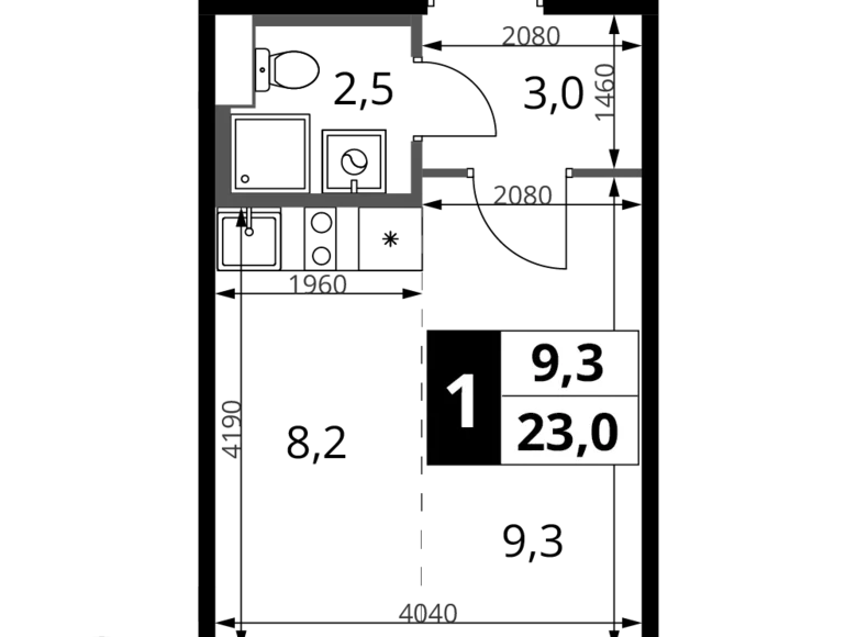 Studio 1 zimmer 23 m² Chimki, Russland