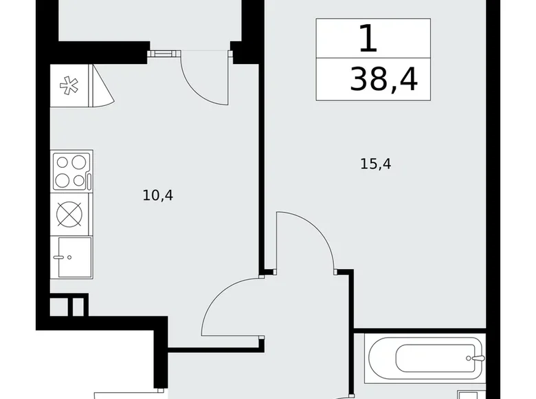 Appartement 1 chambre 38 m² Troïtsk, Russie