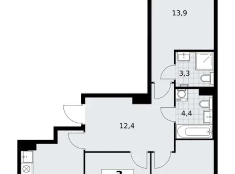 Wohnung 3 zimmer 72 m² Troizk, Russland