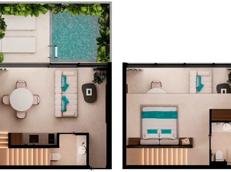 Квартира 2 комнаты 50 м² Кутух, Индонезия