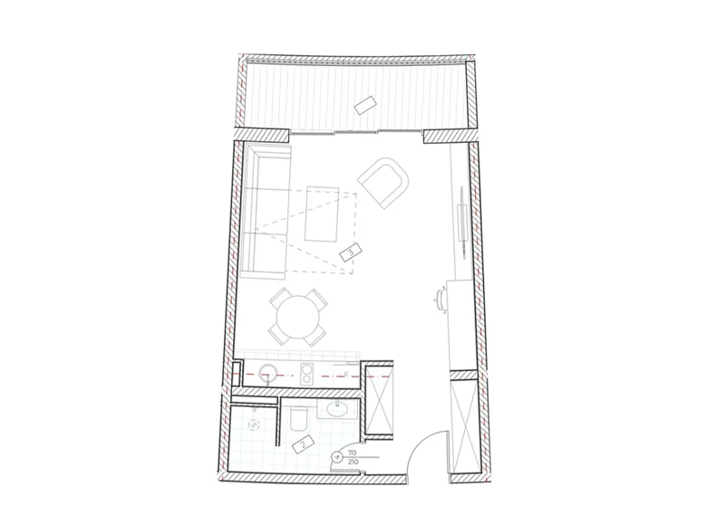 1 room studio apartment 45 m² Boreti, Montenegro