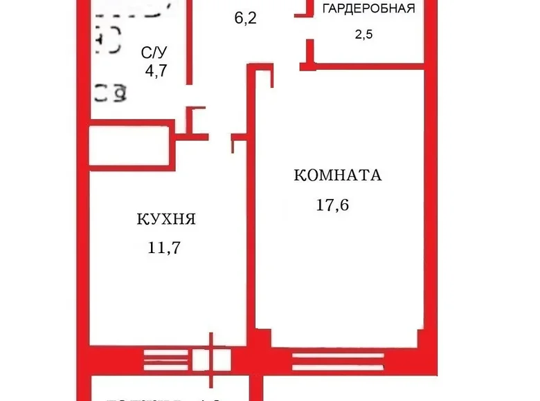 1 room apartment 43 m² Saint Petersburg, Russia
