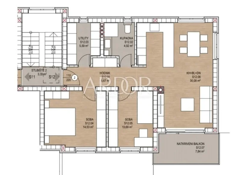 2 bedroom apartment 76 m² Viskovo, Croatia