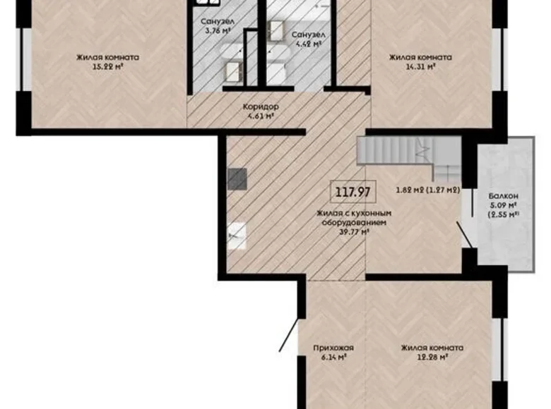 Квартира 4 комнаты 118 м² Колодищанский сельский Совет, Беларусь