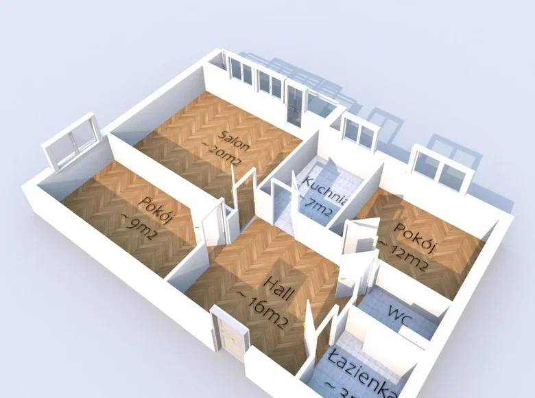 Квартира 3 комнаты 68 м² Варшава, Польша