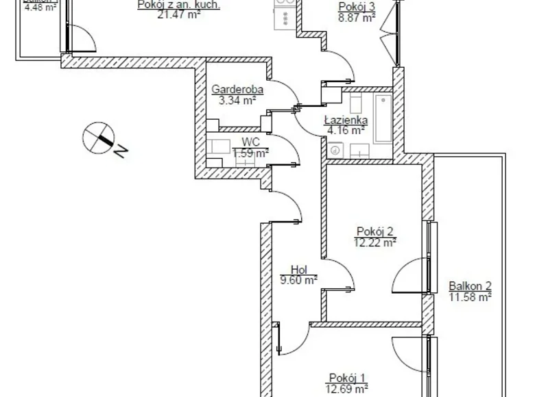 Apartamento 4 habitaciones 77 m² Varsovia, Polonia