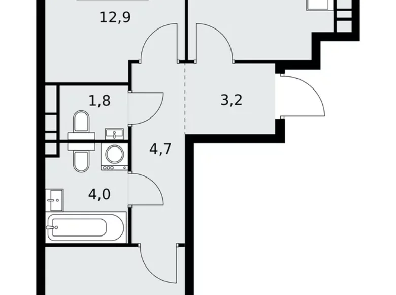 2 room apartment 55 m² Kommunarka, Russia