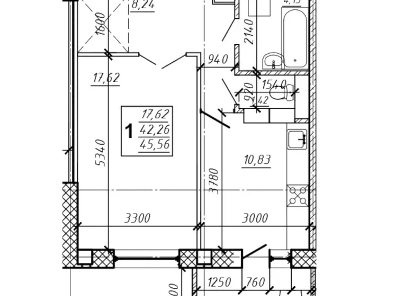 Appartement 1 chambre 46 m² Mahiliow, Bélarus