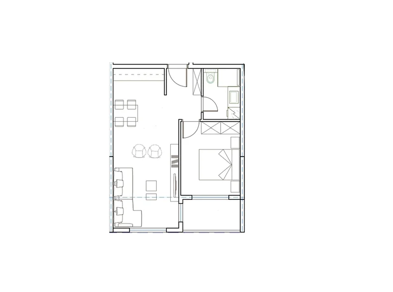Mieszkanie 1 pokój 47 m² Budva, Czarnogóra