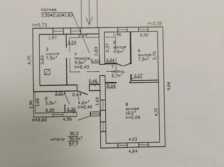 Casa 58 m² Gómel, Belarús