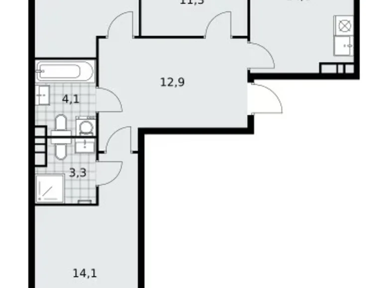 Квартира 3 комнаты 73 м² район Коммунарка, Россия