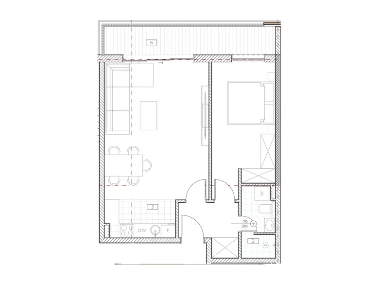 Mieszkanie 1 pokój 61 m² Boreti, Czarnogóra