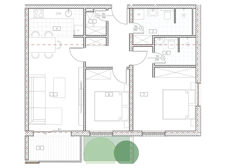 Appartement 2 chambres 73 m² Boreti, Monténégro