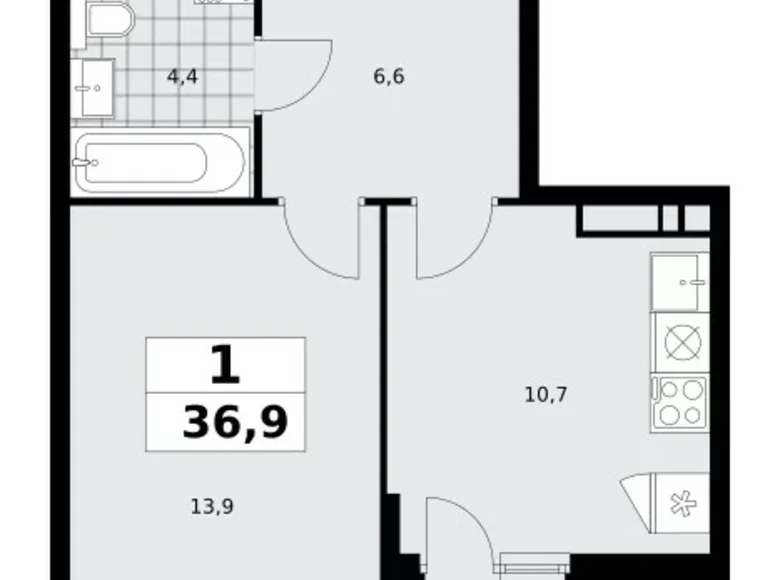 Appartement 1 chambre 37 m² Kommunarka, Russie