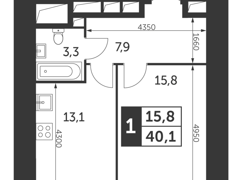 Appartement 1 chambre 40 m² Moscou, Russie