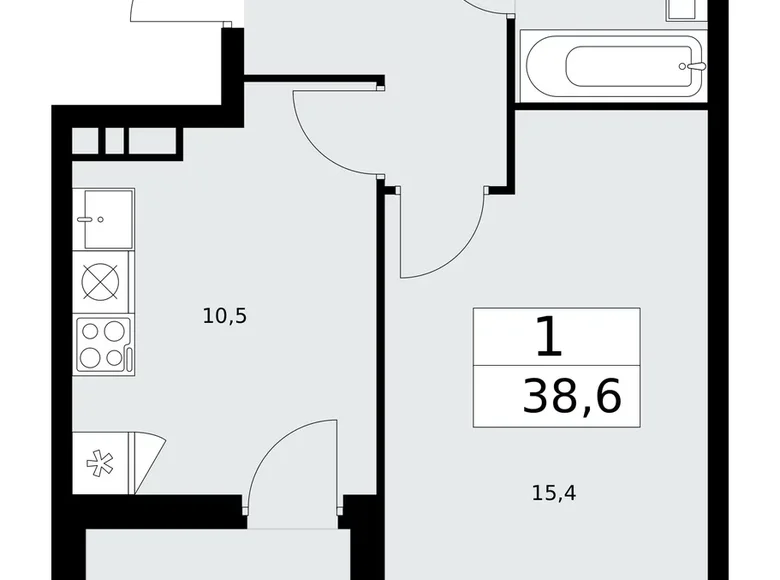 Wohnung 1 zimmer 39 m² Kommunarka, Russland