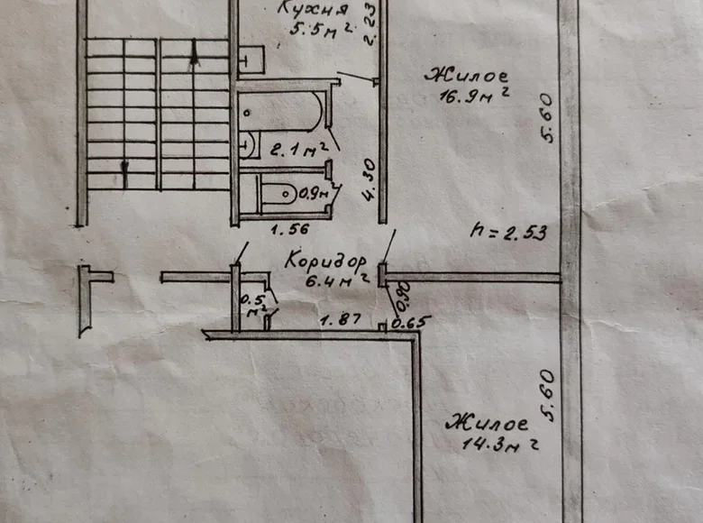 2 room apartment 47 m² Muchaviecki sielski Saviet, Belarus