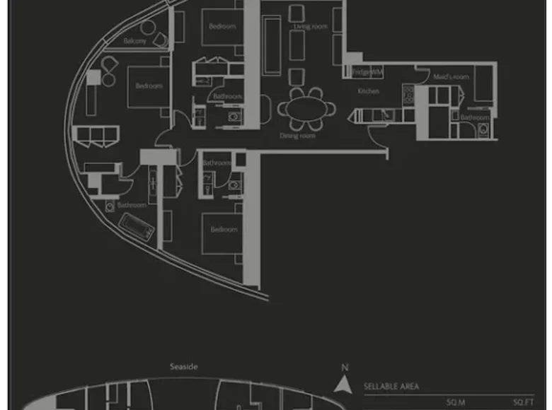 Квартира 4 комнаты 177 м² Дубай, ОАЭ