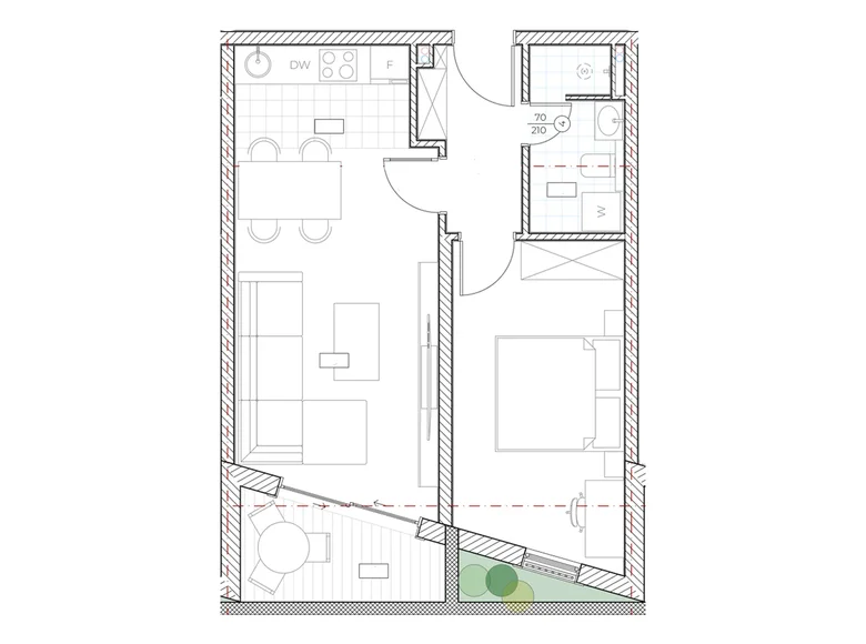1 room apartment 47 m² Boreti, Montenegro