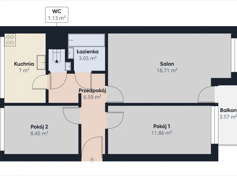 Apartamento 3 habitaciones 57 m² Breslavia, Polonia