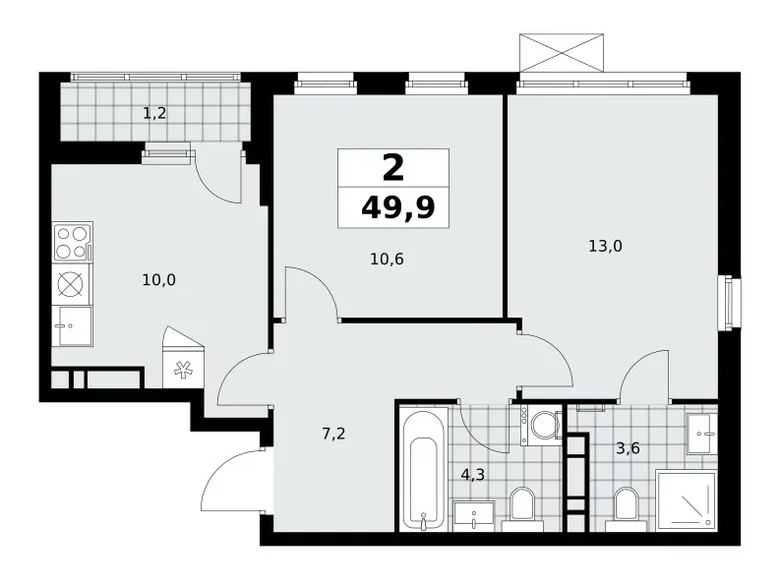 Квартира 2 комнаты 50 м² район Коммунарка, Россия