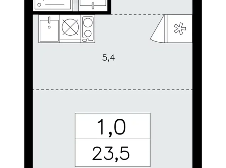 Квартира 1 комната 24 м² район Коммунарка, Россия