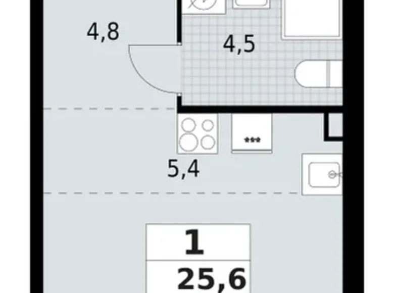 Apartamento 1 habitación 26 m² Krasnoye Selo, Rusia