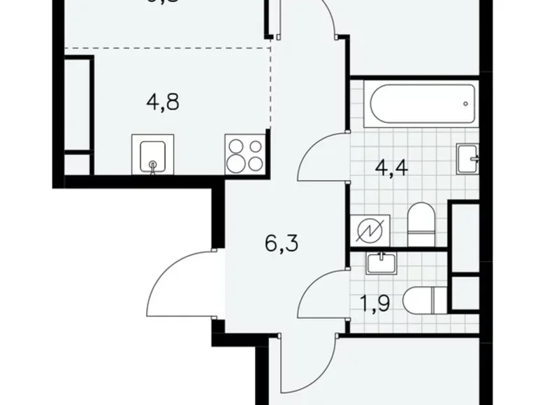 Appartement 3 chambres 57 m² Moscou, Russie