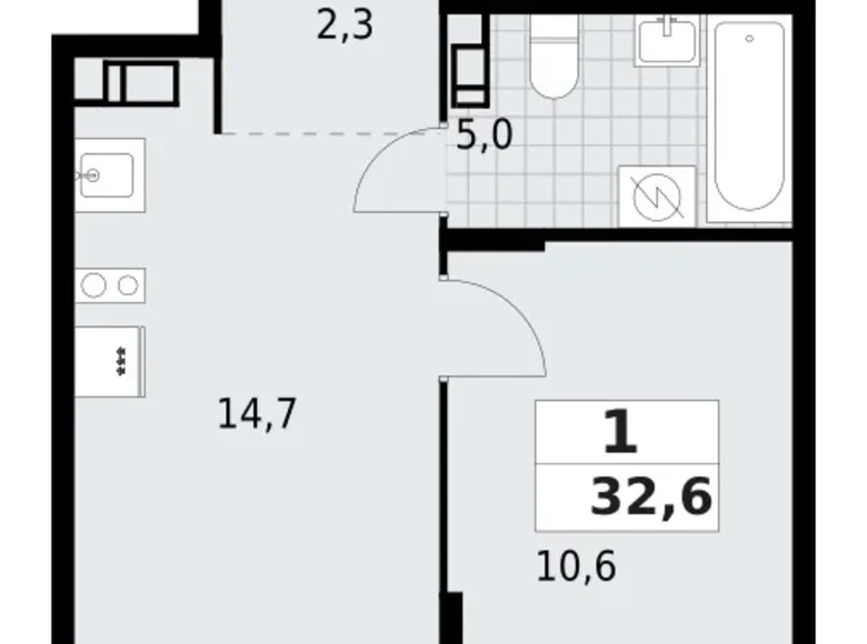 Wohnung 1 zimmer 33 m² Krasnoje Selo, Russland