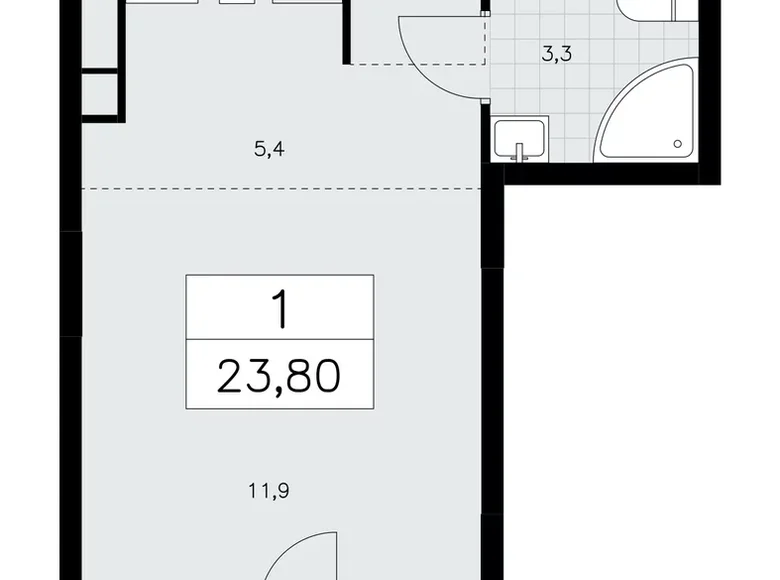Wohnung 1 zimmer 24 m² Kommunarka, Russland