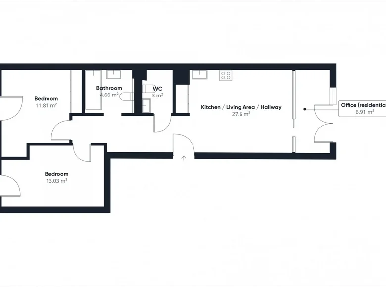 3 room apartment 69 m² Warsaw, Poland