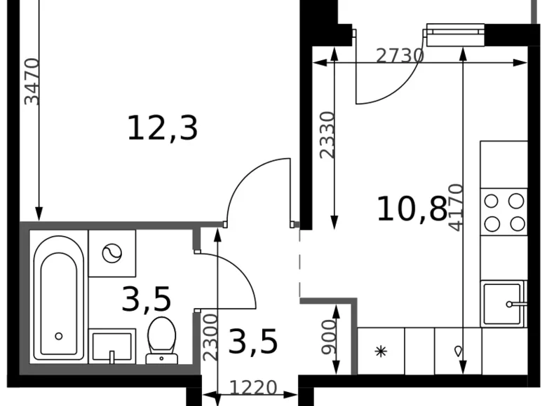 Apartamento 1 habitación 32 m² Leninsky District, Rusia