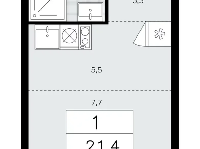 Appartement 1 chambre 21 m² Kommunarka, Russie