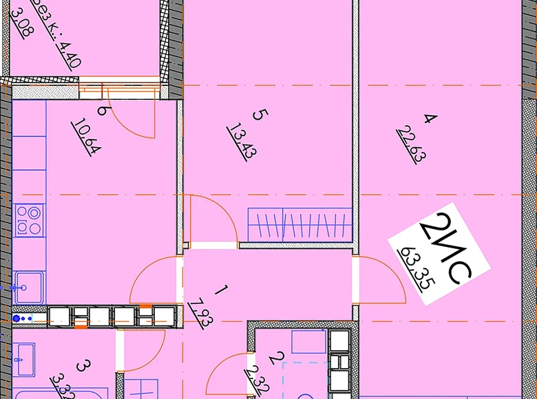 Mieszkanie 2 pokoi 63 m² Mińsk, Białoruś