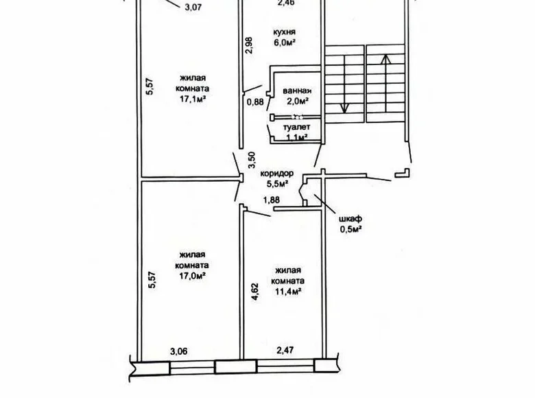 Wohnung 3 zimmer 61 m² Lida, Belarus