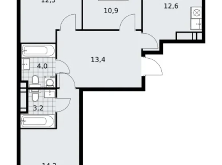 Mieszkanie 3 pokoi 72 m² Kommunarka, Rosja