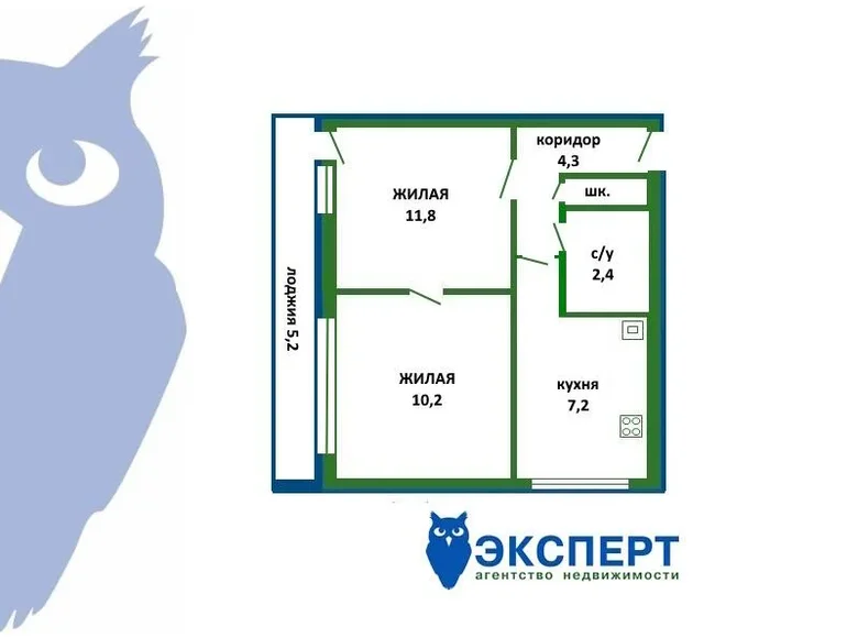 Квартира 2 комнаты 37 м² Минск, Беларусь