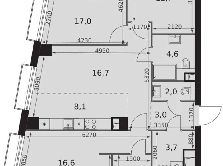 4 room apartment 94 m² Moscow, Russia