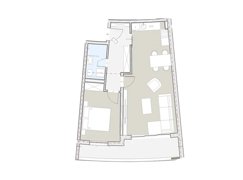 Mieszkanie 1 pokój 62 m² Boreti, Czarnogóra