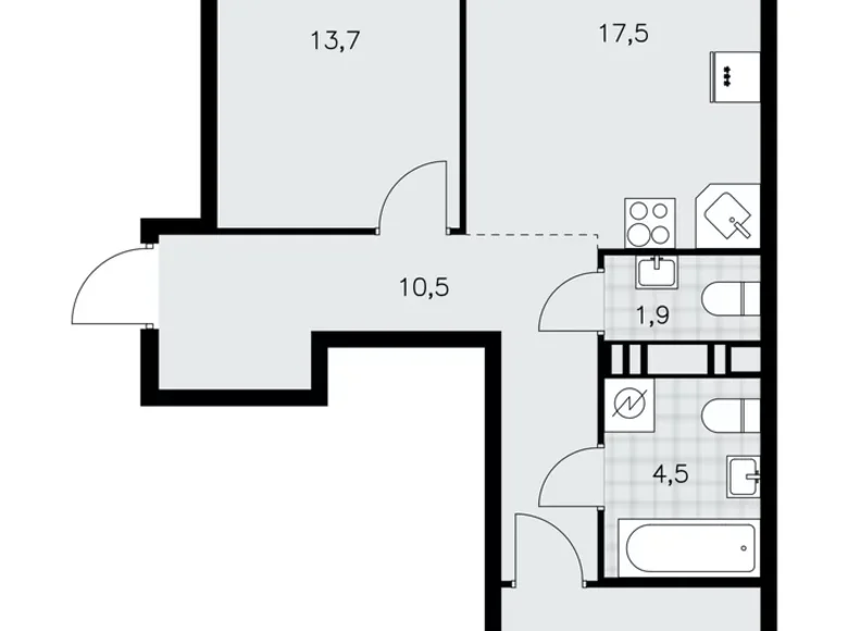 Apartamento 2 habitaciones 62 m² Krasnoye Selo, Rusia