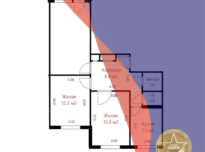 3 room apartment 66 m² Minsk, Belarus