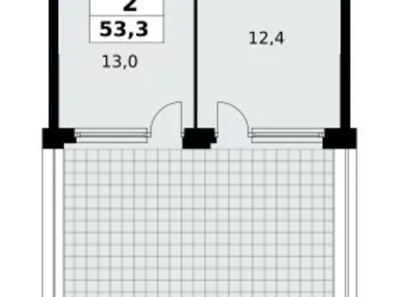 Apartamento 2 habitaciones 53 m² Kommunarka, Rusia