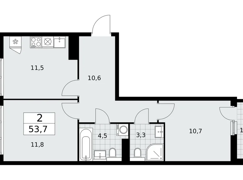 Apartamento 2 habitaciones 54 m² Kommunarka, Rusia